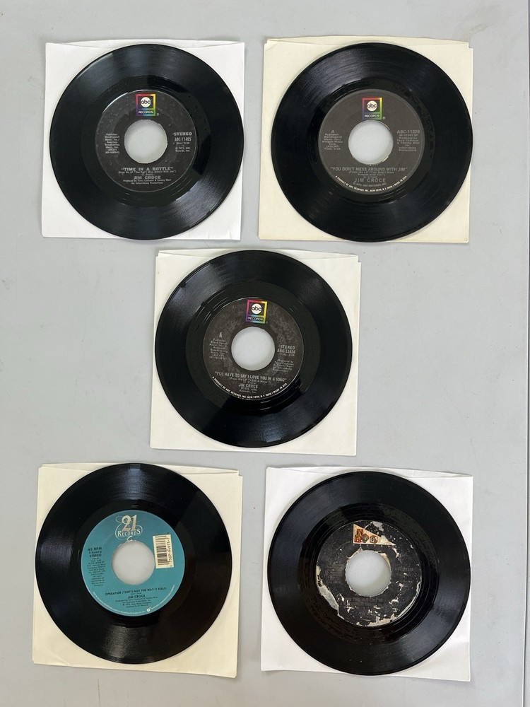 Lot of (5) Jim Croce 45 RPM Records – Lot #1