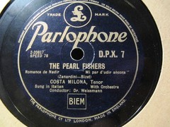 GREEK Caruso 1928 COSTA MILONA Cavalleria O LOLA/ Pearl Fishers PARLOPHONE DPX7