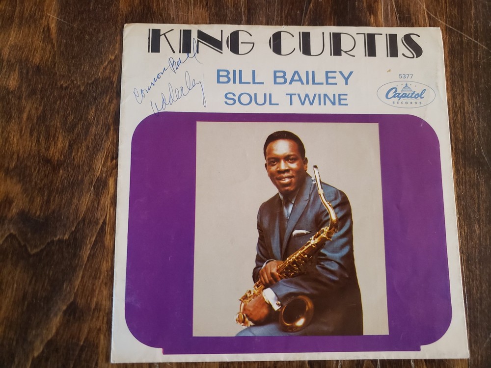 hand signed cannonball adderley 1960s vg+ king curtis SLEEVE only 45 see notes!!