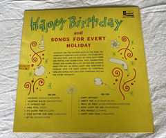 33 LP Vinyl Album Record Disneyland Happy Birthday Songs for Every Holiday 1964