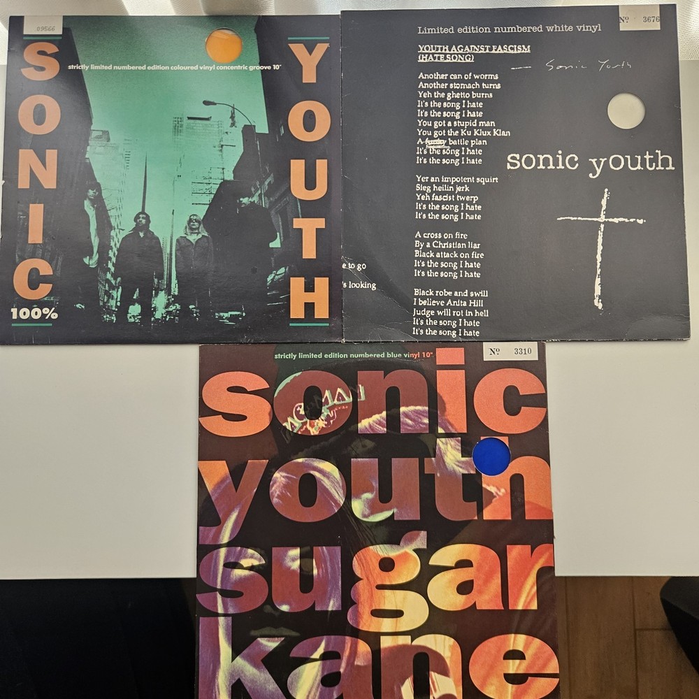 Sonic Youth 10″ Vinyl Single Bundle Dirty Era Sugar Kane 100% Colored Rare VG+