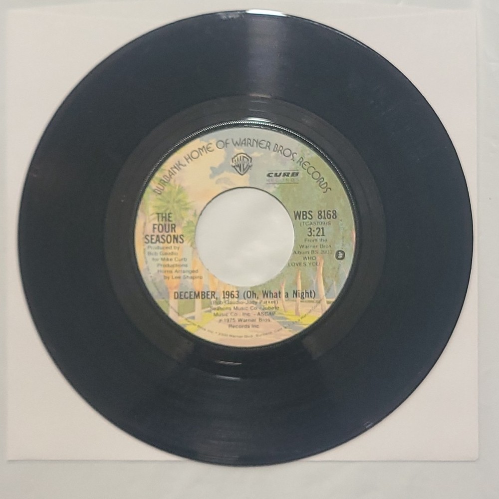 The Four Seasons ~ December, 1963/ Slip Away ~ Warner Bros. 45 RPM Record