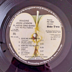 John Lennon Imagine Apple PAS10004 UK 1971 FIRST 1U pinched complete EX/EX