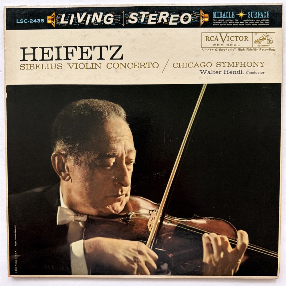 Heifetz Sibelius Violin Concerto RCA Living Stereo LSC-2435 Vinyl LP – 9S/9S
