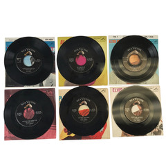 Elvis Presley Records Lot of 6 Vinyl 45 RPM 50’s Rock + Sleeves 1 Unmatched