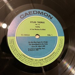 [RADIO/SPOKEN WORD]~EXC LP~DYLAN THOMAS~Reading~Volume III~3~[1964~CAEDMON~Issue