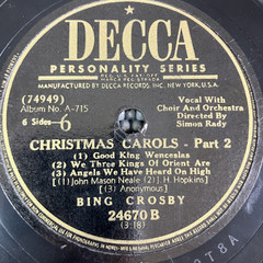 Bing Crosby White Christmas /God rest Ye & CHRISTMAS CAROLS-PART (1 & 2) 78rpm
