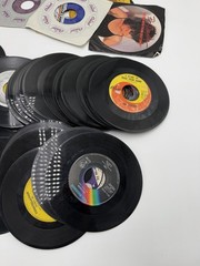 Lot Of 60 Vintage 45 RPM Vinyl Records Mixed Artists Crafts Decor AS-IS Untested