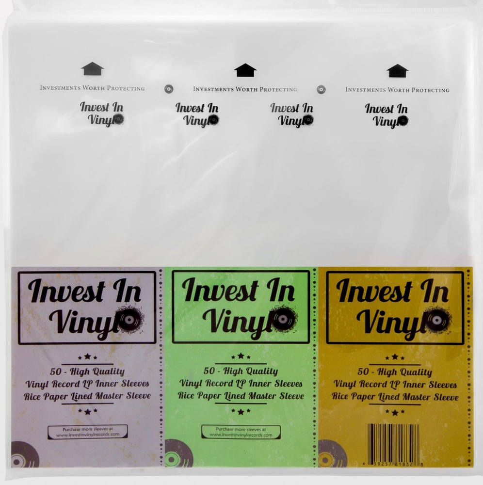 Invest In Vinyl 50 Master Sleeves Rice Paper Standard PH Meter 1492, White