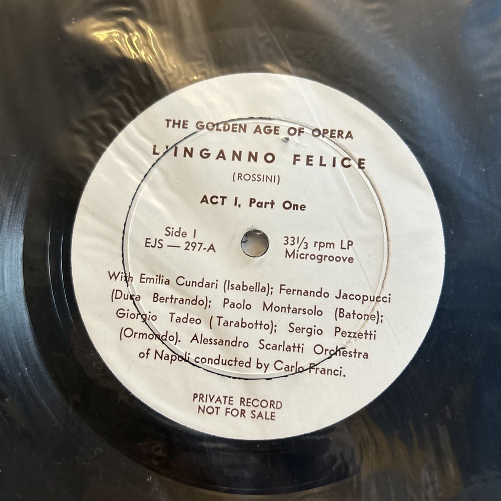 L’INGANNO FELICE EJS 297 3 LP GOLDEN AGE OF OPERA PRIVATE RARE#56