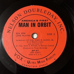 America’s First Man In Orbit John Glenn Nelson Doubleday 33-1/3 RPM 7″ EP