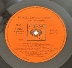 Blood, Sweat & Tears – Blood, Sweat & Tears Greatest Hits – Lp Record VG+ / VG+