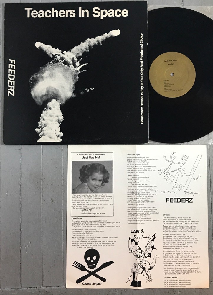 Feederz Teachers in Space Lp 1986 original with insert AZ punk rock