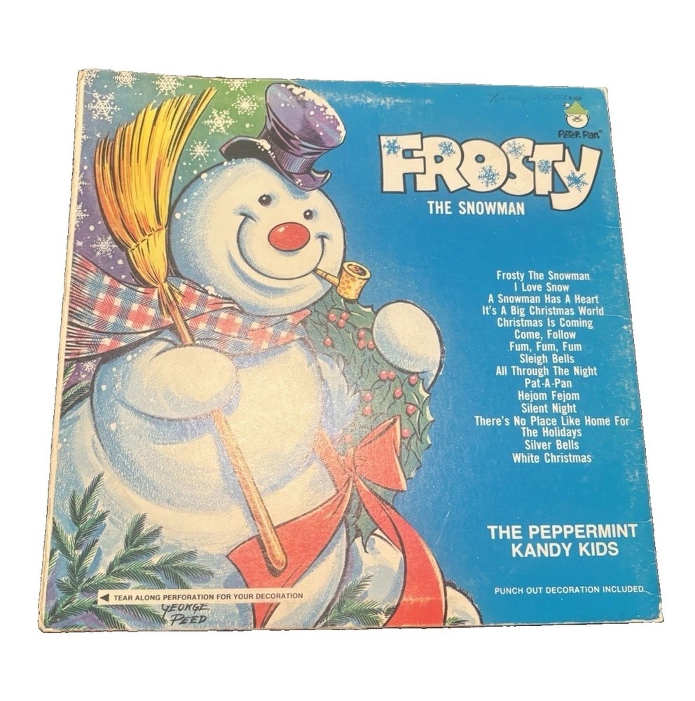 Vintage Frosty The Snowman Vinyl LP Peppermint Kandy Kids Peter Pan Records 8108