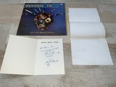 Psychic TV Force The Hand Of Chance Vinyl + signed autographed card+ THROBBING G