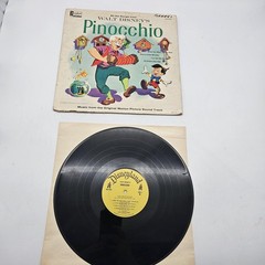 Vintage Walt Disney LP Record Pinocchio 33 RPM Vinyl 1959 Soundtrack Disneyland