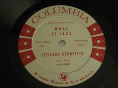 LEONARD BERNSTEIN WHAT IS JAZZ? LP ORIG ’56 COLUMBIA CL 919 JAZZ SPOKEN WORD VG+