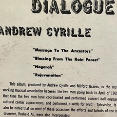 Andrew Cyrille Milford Graves Dialogue Of The Drums Vinyl Record LP 1974 001 VG+