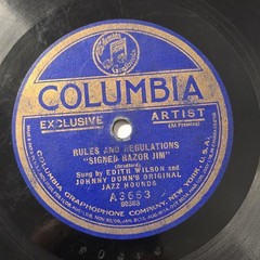 Edith Wilson Razor Jim 1920s Columbia A3653 78 RPM pre war Jazz Hounds Blues