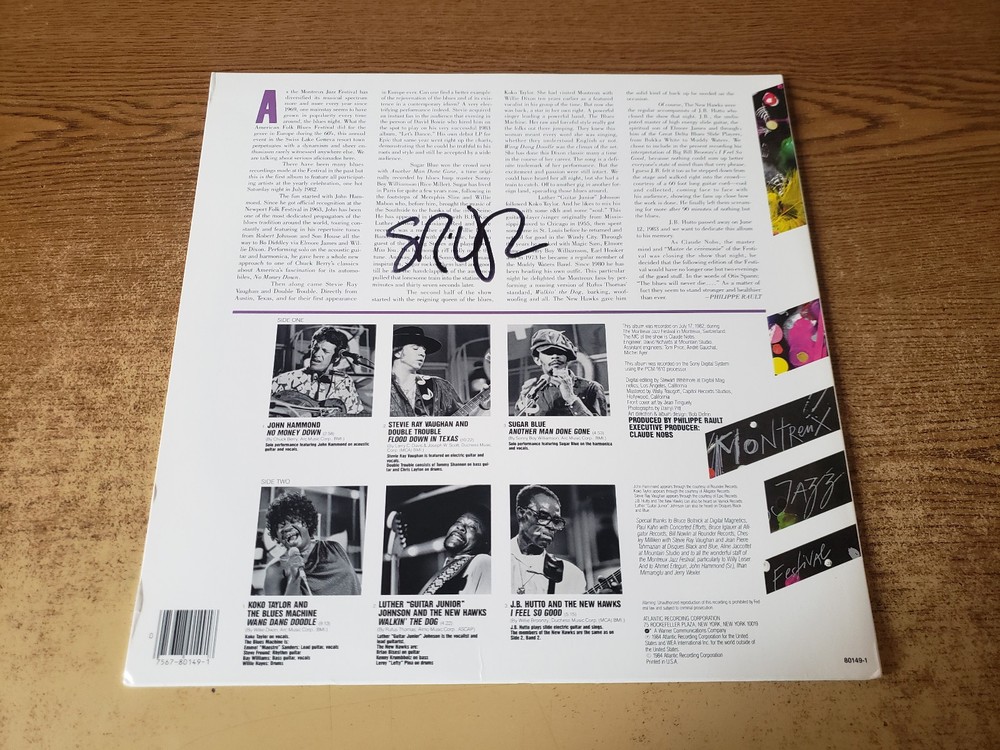 hand signed 1980s EXCELLENT STEVIE RAY VAUGHAN/Various Blues Exp. LP see notes!