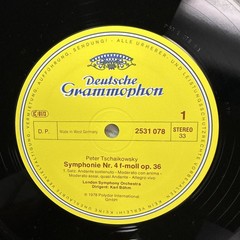 Symphony No. 4 LP Vinyl Record Tchaikovsky DG DGG 2531 078 Bohm