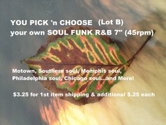 (B) YOU PICK & CHOOSE R&B SOUL FUNK OLDIES 7″ Vinyl $3.25 Ship & Add’l $.25 ea