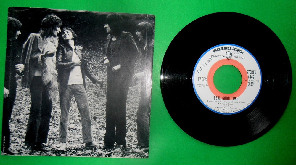 VERY RARE 1970 ROD STEWART FACES REAL GOOD TIME RADIO PROMOTIONAL 45 & PIC SLV