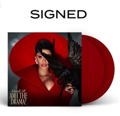 Cardi B-SIGNED-AM I THE DRAMA? Alternate Cover-Apple Red Vinyl-SOLD OUT-ON HAND