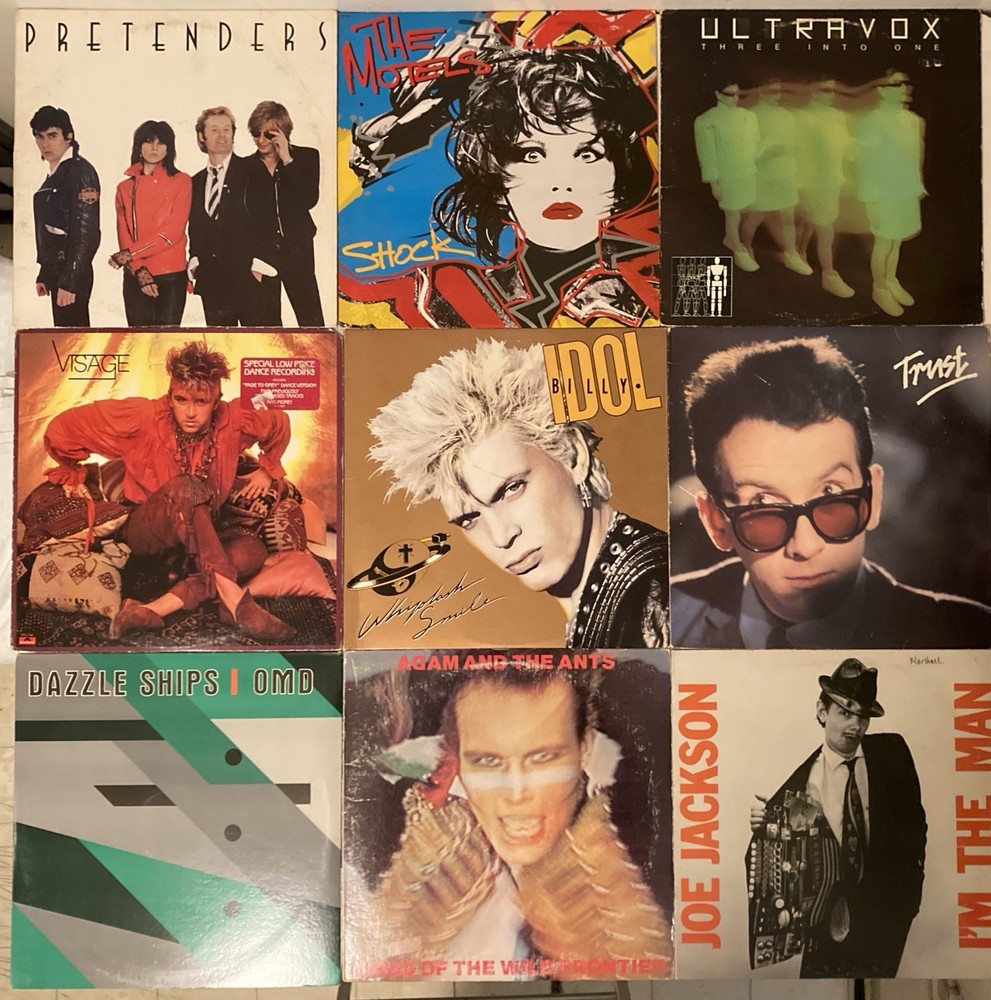 Lot of 9 1980s New Wave LP Vinyl Ultravox Visage motels BillyIdol OMD Pretenders