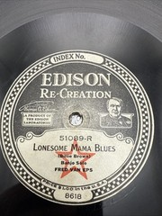 Edison Re-Creation Lonesome Mama Blues & Frolic Of The Coons No Cover