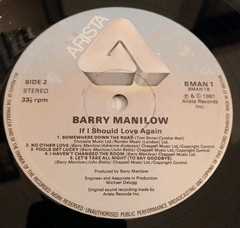 Barry Manilow – If I Should Love Again (UK vinyl LP) 1981, pop, ballad