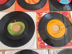 Vintage Lot 45 RPM Records & Sleeves Beatles Elvis Bee Gees Manfred Mann