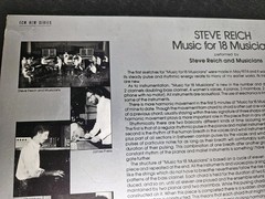 STEVE REICH – Music For 18 Musicians, ECM 1129 Jazz Minimalism Vinyl Record LP