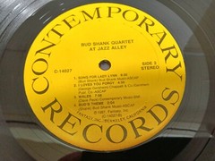 BUD SHANK QUARTET At Jazz Alley LP Contemporary Records 33 RPM