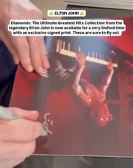 ELTON JOHN Hand Signed 12” Glossy Limited Edition Art + Diamonds CD Album Proof