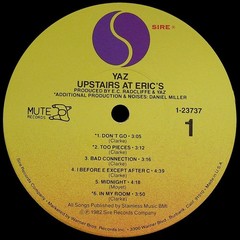 YAZ Upstairs At Eric’s 1982 Mute/Sire LP EXCELLENT! Alison Moyet Vince Clarke