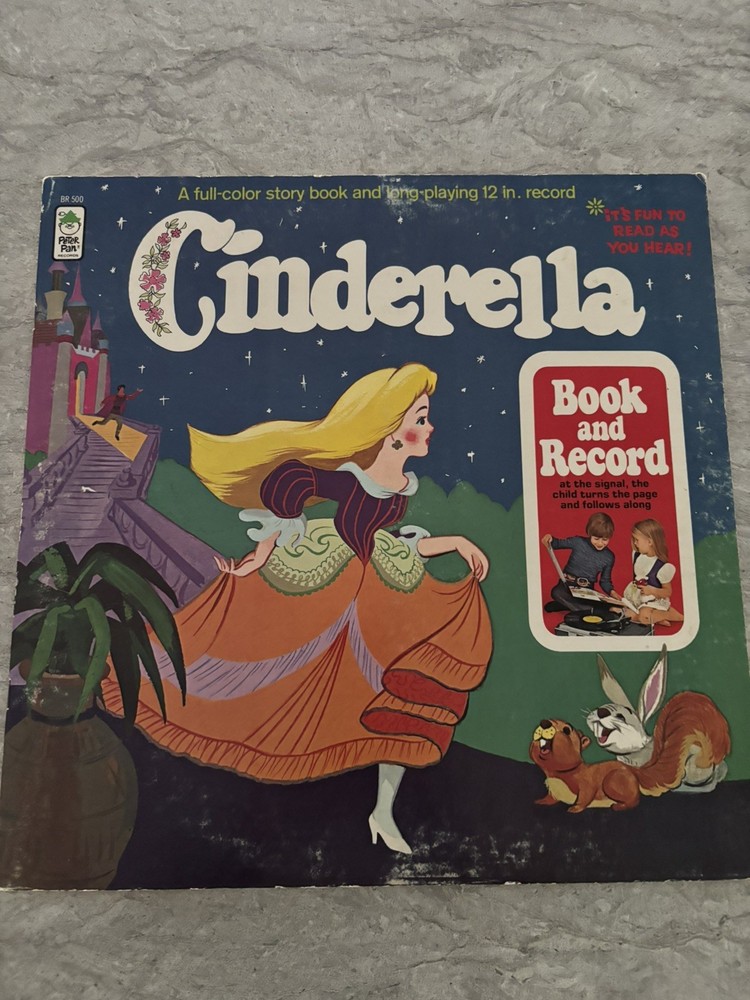 Cinderella Book And Vinyl Record (LP, 1971, Peter Pan Records) Tested and Works!
