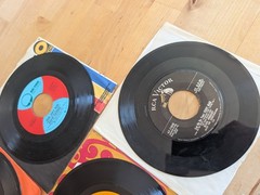 Vintage Lot 45 RPM Records & Sleeves Beatles Elvis Bee Gees Manfred Mann
