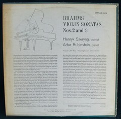 RUBINSTEIN & SZERYNG~VIOLIN SONATAS~BRAHMS~RCA #LSC 2619~Red Seal stereo