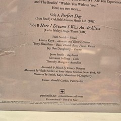 Patti Smith Two More 7″ PROMO Perfect Day / Here I Dreamt 2007 Art Rock