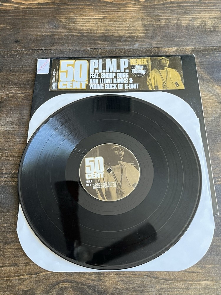 50 Cent P.I.M.P. Vinyl Record 12” Feat Snoop Dog Remix Pimp Lloyd Banks Tested