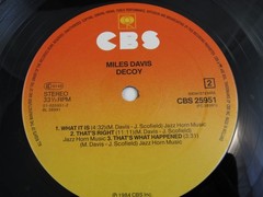 Miles Davis – Decoy LP Vinyl Record Album CBS 25951 1984 Jazz Fusion