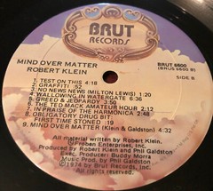 Robert Klein Mind Over Matter Vinyl First Pressing Excellent (EX) 1974