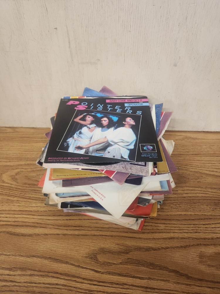 Lot Of 75 45’s Records Jukebox 7″ 45 rpm Mixed Genres 70’s 80’s rock pop western
