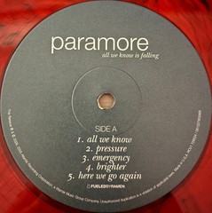 Paramore All We Know Is Falling (Red Translucent With Black Smoke VINYL. RSD)