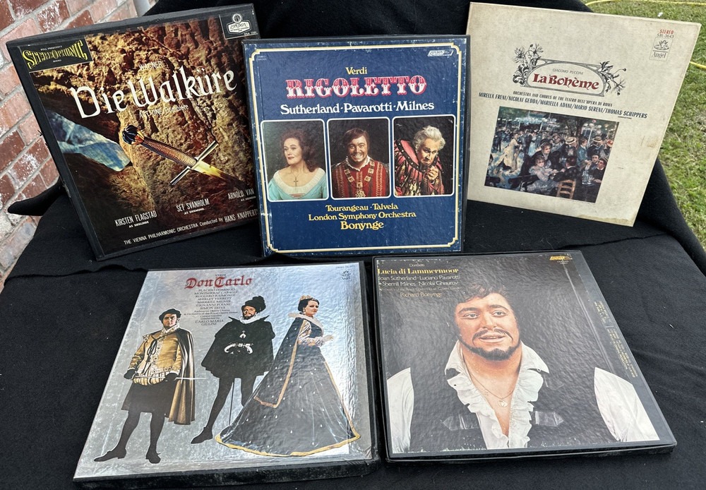 Opera Records Lot-Lucia di Lammermoor,LaBoheme,Die Walkure,Rigoletto,Don Carlo