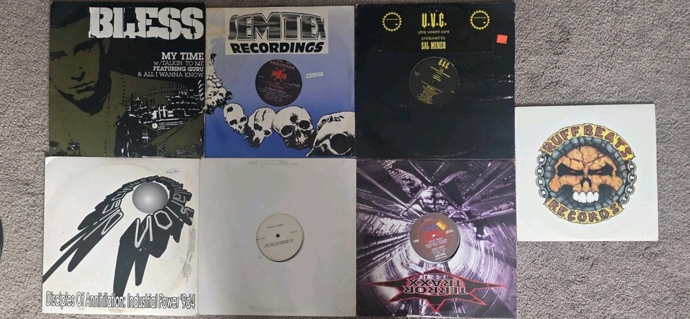 Rare Hiphop And Techno Singles Vinyl Lot Of 6