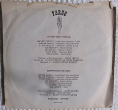 Fargo Featuring Wayne McNeil 1980 Canada 45 RPM Shady Rest Hotel Trippin/Run