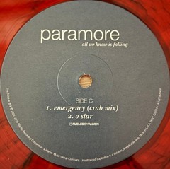 Paramore All We Know Is Falling (Red Translucent With Black Smoke VINYL. RSD)