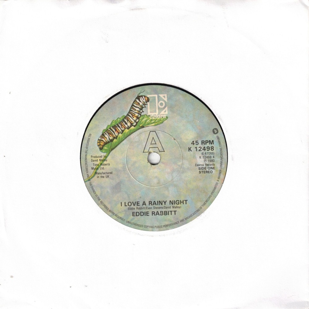 Eddie Rabbitt – I Love A Rainy Night (Elektra 1980) 7″ Single